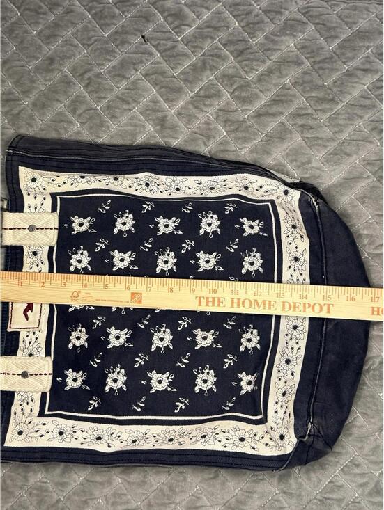 Hollister Wool Deep Blue/Cream, Tote Bag Shoulder Purse Travel Bag Heavy Duty - Picture 6 of 7